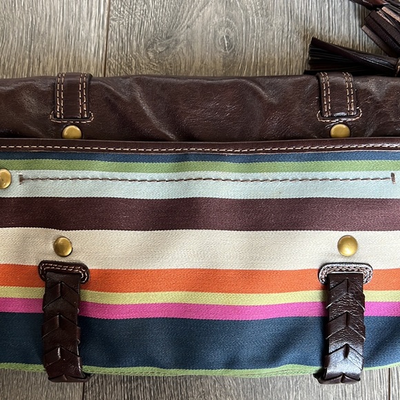 Coach 65th Anniversary Legacy Brown Leather Color Stripe Garcia Clutch/Wristlet - Picture 6 of 14